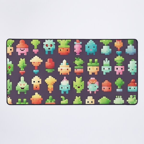 Item preview, Kawaii Cute Pixel Cactus Anime Pattern designed and sold by AeonAcademy.