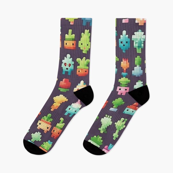 Item preview, Kawaii Cute Pixel Cactus Anime Pattern designed and sold by AeonAcademy.