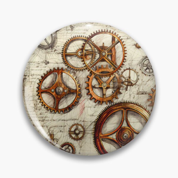 Item preview,  Old Gears Drawings and Design on old Manuscript  designed and sold by BrandonArtWorld.