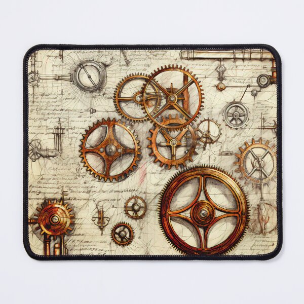 Item preview,  Old Gears Drawings and Design on old Manuscript  designed and sold by BrandonArtWorld.