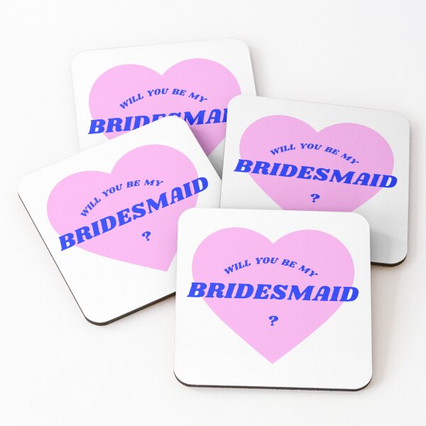 Item preview, Bridesmaid wedding  bridal proposal BM Blue pink heart  designed and sold by mygparentsded.