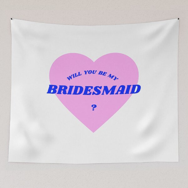 Item preview, Bridesmaid wedding  bridal proposal BM Blue pink heart  designed and sold by mygparentsded.
