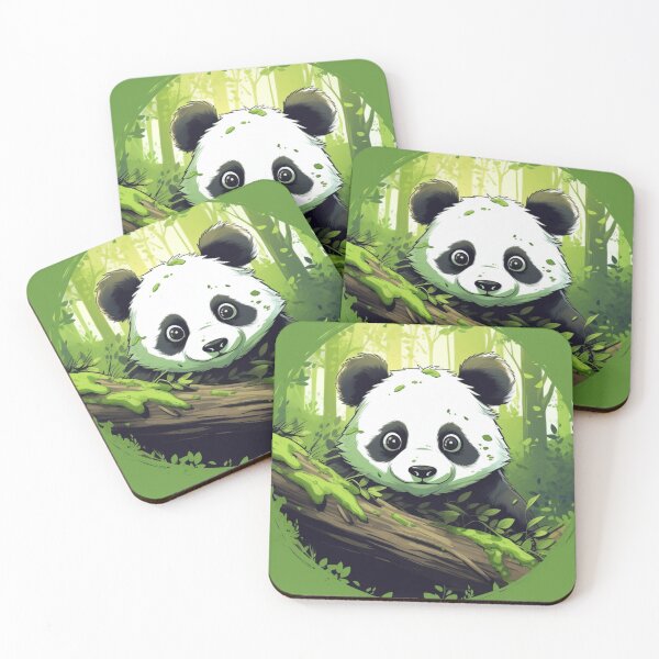Item preview, cute panda in the forest... green, smile, white and black By Jonathan P. designed and sold by JonathanP514.
