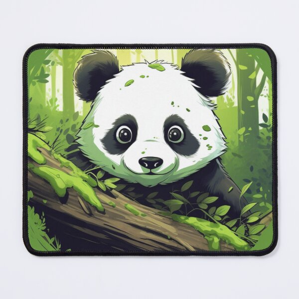 Item preview, cute panda in the forest... green, smile, white and black By Jonathan P. designed and sold by JonathanP514.