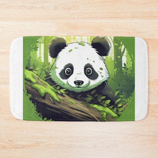 Item preview, cute panda in the forest... green, smile, white and black By Jonathan P. designed and sold by JonathanP514.