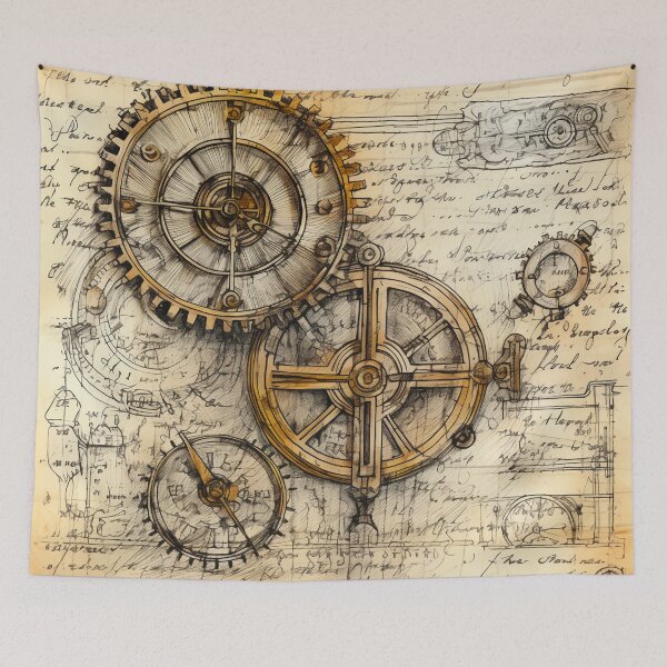 Item preview, Old Gears Drawings and Design on old Manuscript  designed and sold by BrandonArtWorld.
