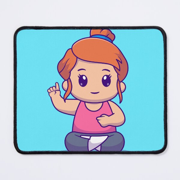 Item preview, Tranquil Moments: Cute Woman in Meditation Yoga Cartoon designed and sold by hjian8219.