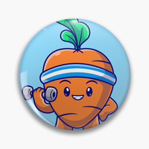 Item preview, Fit and Fun: Cute Carrot Lifting Barbell Cartoon designed and sold by hjian8219.