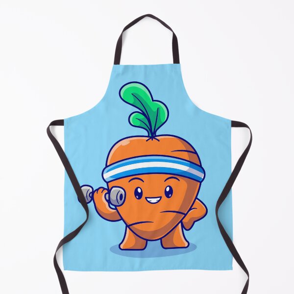Item preview, Fit and Fun: Cute Carrot Lifting Barbell Cartoon designed and sold by hjian8219.