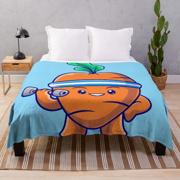 Item preview, Fit and Fun: Cute Carrot Lifting Barbell Cartoon designed and sold by hjian8219.