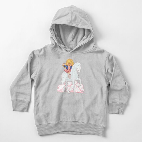 Eleven rides a Demogorgon! Cute, 80's cartoon style, Stranger Things fan art (season 1) Toddler Pullover Hoodie