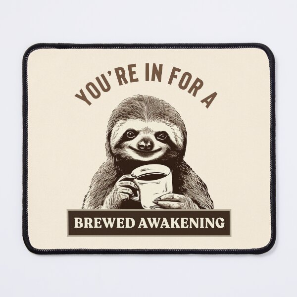 Item preview, Brewed Awakening Sloth Funny designed and sold by Retro Travel Design.