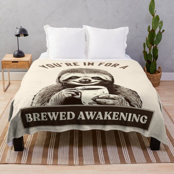 Item preview, Brewed Awakening Sloth Funny designed and sold by Retro Travel Design.