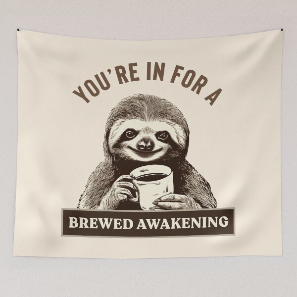 Item preview, Brewed Awakening Sloth Funny designed and sold by Retro Travel Design.