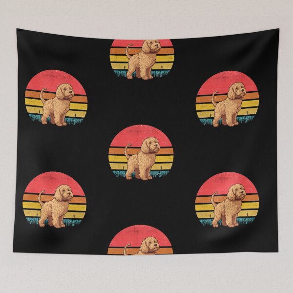 Item preview, Labradoodle Vintage Retro Sunset designed and sold by rafaeltto.