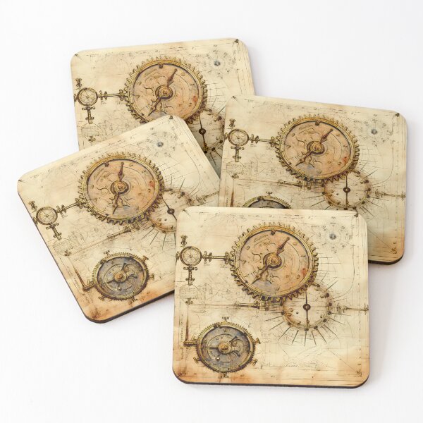 Item preview, Old Gears Drawings and Design on old Manuscript  designed and sold by BrandonArtWorld.