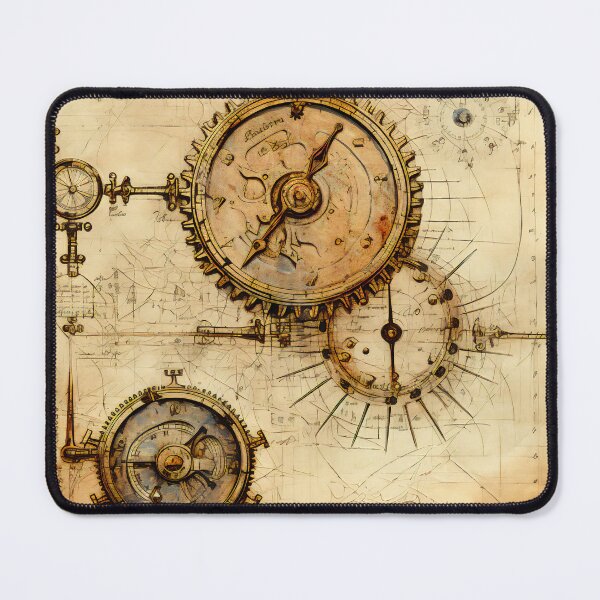 Item preview, Old Gears Drawings and Design on old Manuscript designed and sold by BrandonArtWorld.