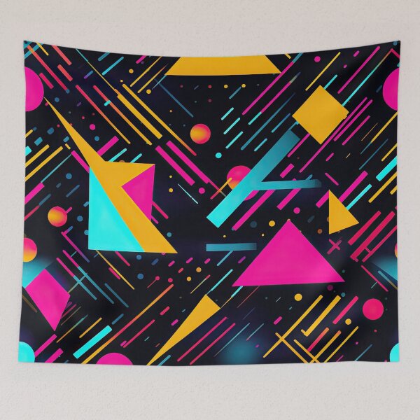 Item preview, 80s and 90s Retro Pop Synthwave Pattern designed and sold by AeonAcademy.