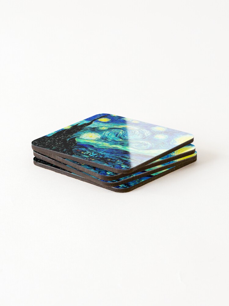 Alternate view of STARRY NIGHT: Vincent Van Gogh Famous Painting Print Coasters (Set of 4)