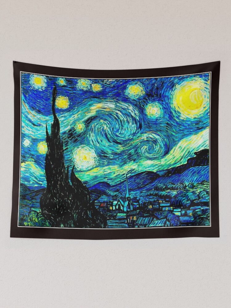 STARRY NIGHT: Vincent Van Gogh Famous Painting Print  Tapestry for Sale by  posterbobs