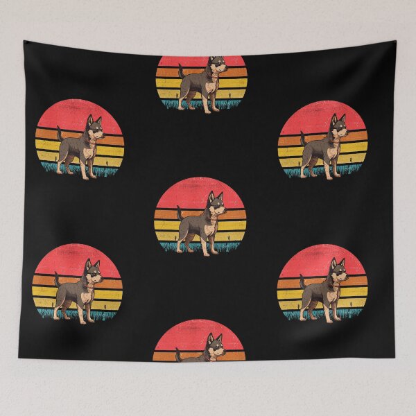 Aperçu de l'œuvre Lancashire Heeler Vintage Retro Sunset créée et vendue par rafaeltto.