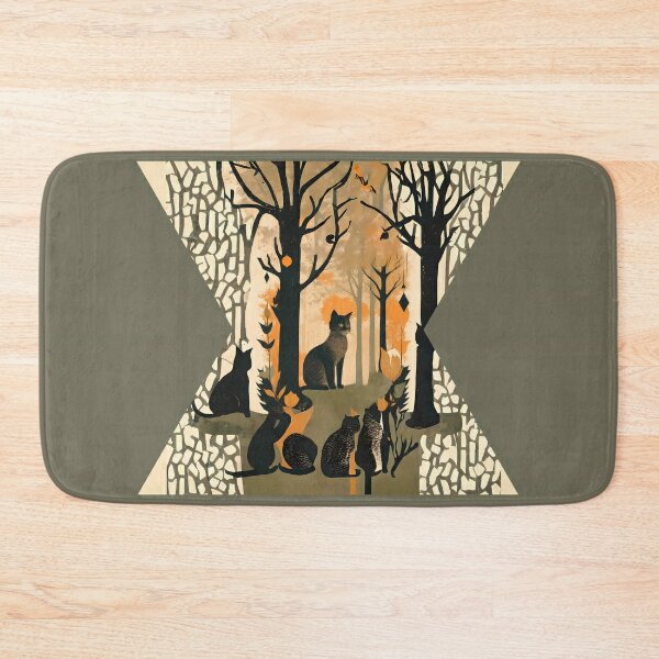 Disover How many cats do you see? (with background) | Bath Mat