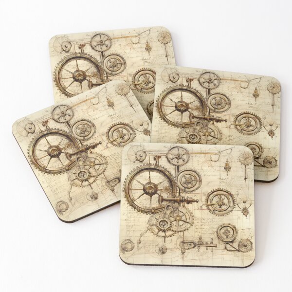 Item preview, Old Gears Drawings and Design on old Manuscript  designed and sold by BrandonArtWorld.