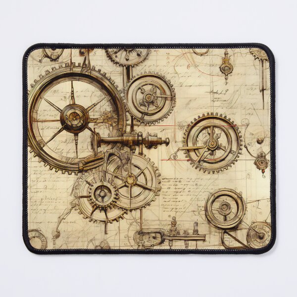 Item preview, Old Gears Drawings and Design on old Manuscript  designed and sold by BrandonArtWorld.