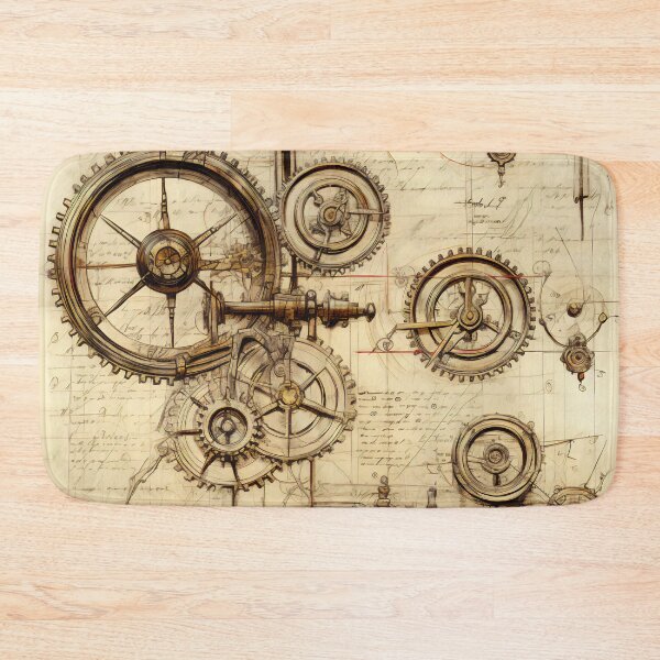 Item preview, Old Gears Drawings and Design on old Manuscript  designed and sold by BrandonArtWorld.
