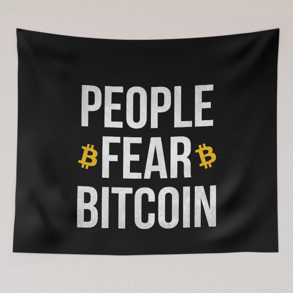 Item preview, People Fear Bitcoin Satoshi Nakamoto Crypto Blockcahin designed and sold by mBshirts.