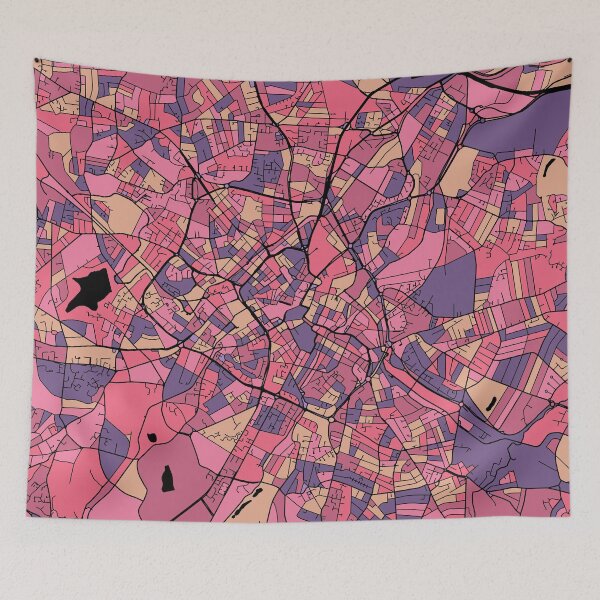 Item preview, Birmingham Map Pattern in Purple & Pink designed and sold by PatternMaps.