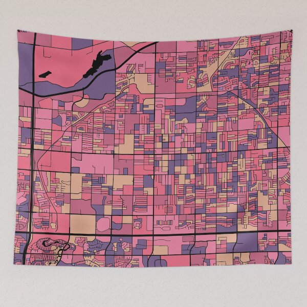 Item preview, Mesa Map Pattern in Purple & Pink designed and sold by PatternMaps.
