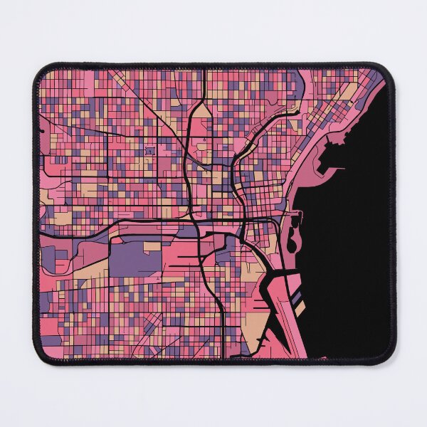 Item preview, Milwaukee Map Pattern in Purple & Pink designed and sold by PatternMaps.