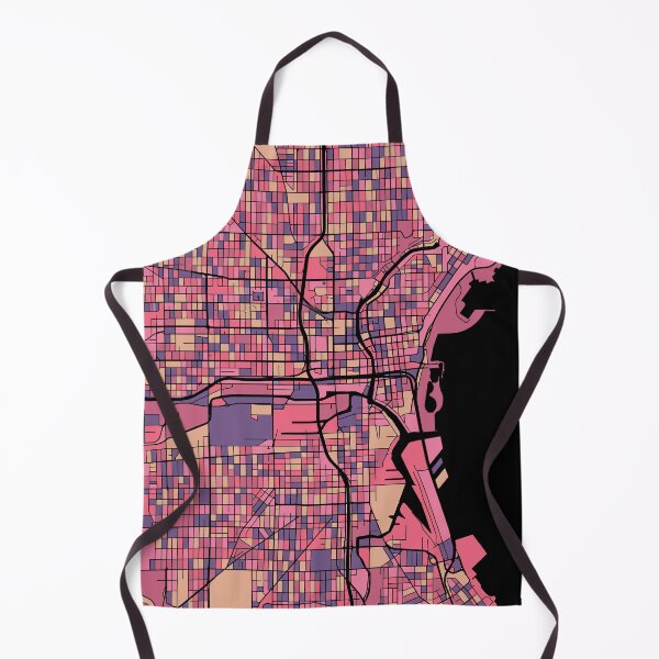 Item preview, Patrón de mapa de Milwaukee en morado y rosa designed and sold by PatternMaps.