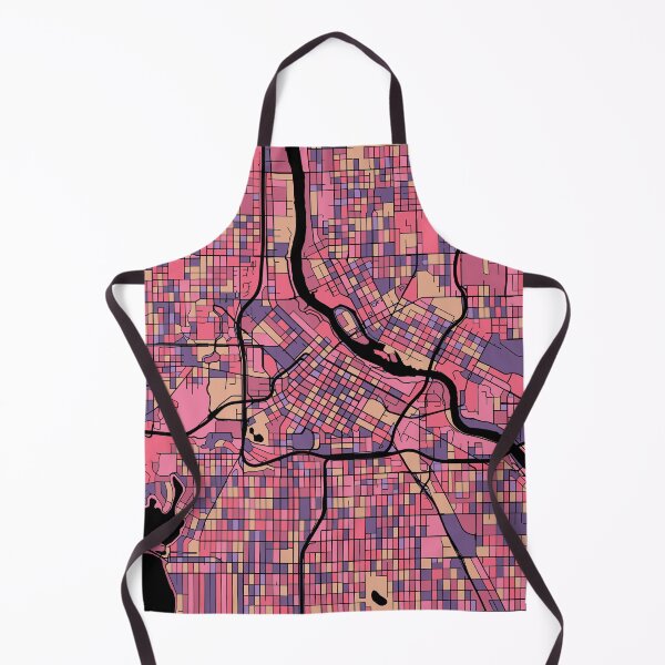 Aperçu de l'œuvre Motif de carte de Minneapolis en violet et rose créée et vendue par PatternMaps.