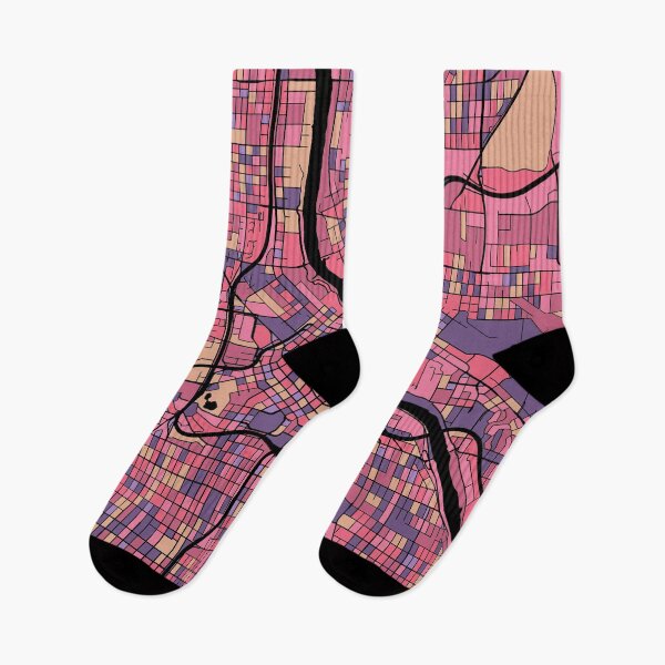 Artikelvorschau, Minneapolis-Kartenmuster in Lila und Rosa entworfen und verkauft von PatternMaps.