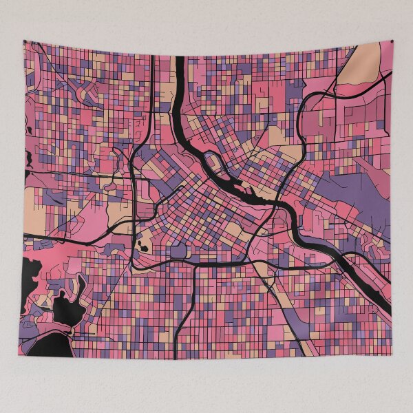 Item preview, Minneapolis Map Pattern in Purple & Pink designed and sold by PatternMaps.