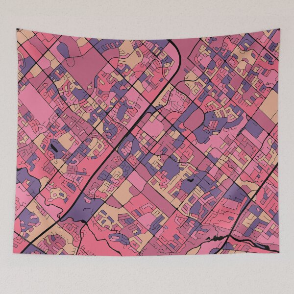 Item preview, Mississauga Map Pattern in Purple & Pink designed and sold by PatternMaps.