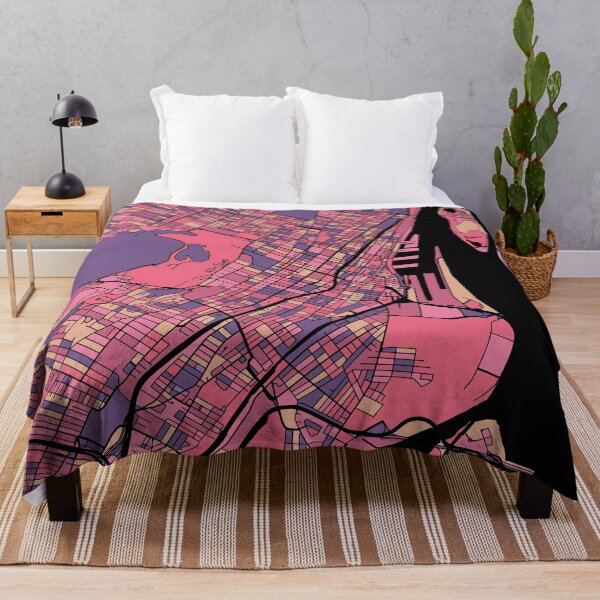 Item preview, Montreal Map Pattern in Purple & Pink designed and sold by PatternMaps.