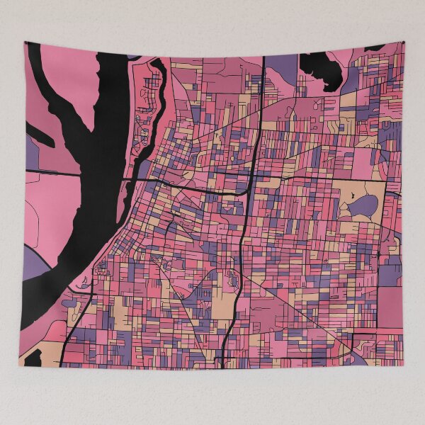 Item preview, Memphis Map Pattern in Purple & Pink designed and sold by PatternMaps.