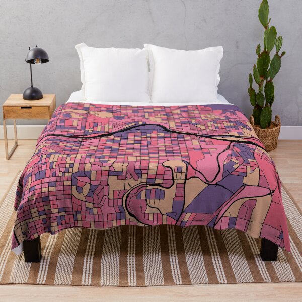 Item preview, Calgary Map Pattern in Purple & Pink designed and sold by PatternMaps.
