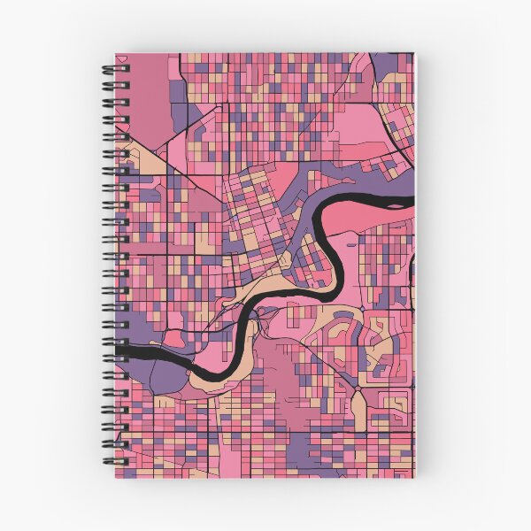 Item preview, Patrón de mapa de Edmonton en morado y rosa designed and sold by PatternMaps.