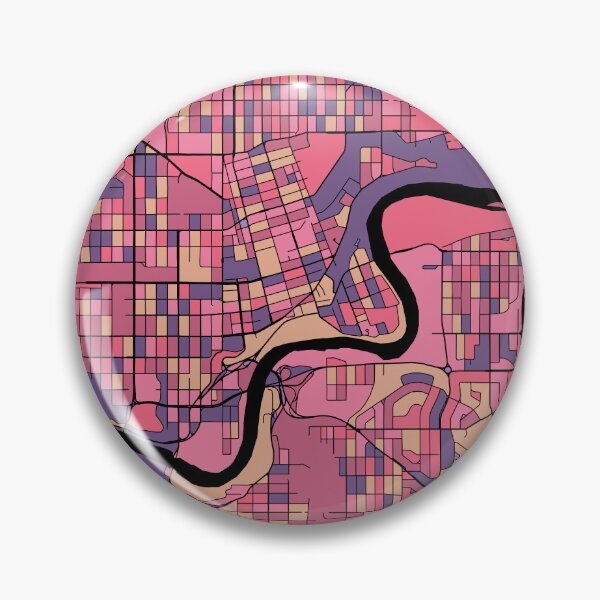 Item preview, Edmonton Map Pattern in Purple & Pink designed and sold by PatternMaps.