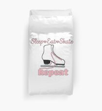 Sleep-Eat-Skate-Repeat in Millennial Pink Design Duvet Cover