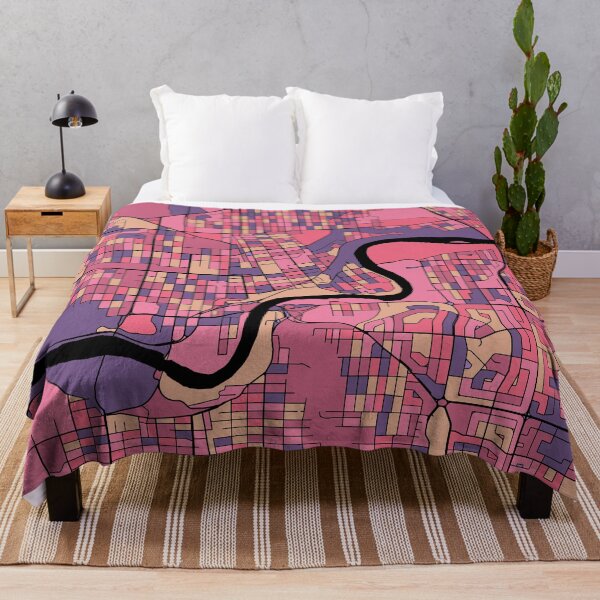 Item preview, Edmonton Map Pattern in Purple & Pink designed and sold by PatternMaps.