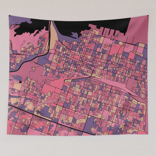 Item preview, Hamilton Map Pattern in Purple & Pink designed and sold by PatternMaps.