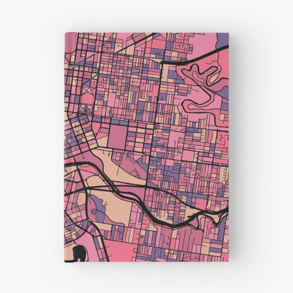 Item preview, Patrón de mapa de Melbourne en morado y rosa designed and sold by PatternMaps.