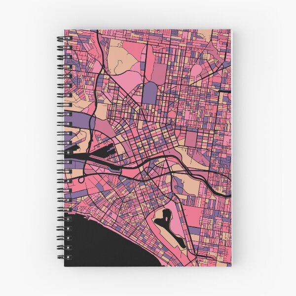 Item preview, Melbourne Map Pattern in Purple & Pink designed and sold by PatternMaps.