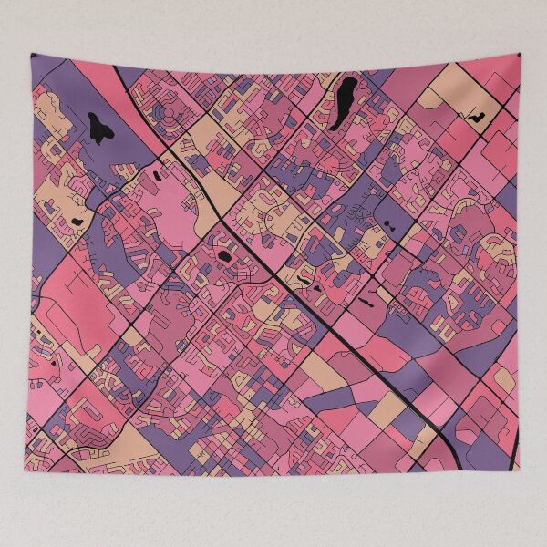 Item preview, Brampton Map Pattern in Purple & Pink designed and sold by PatternMaps.