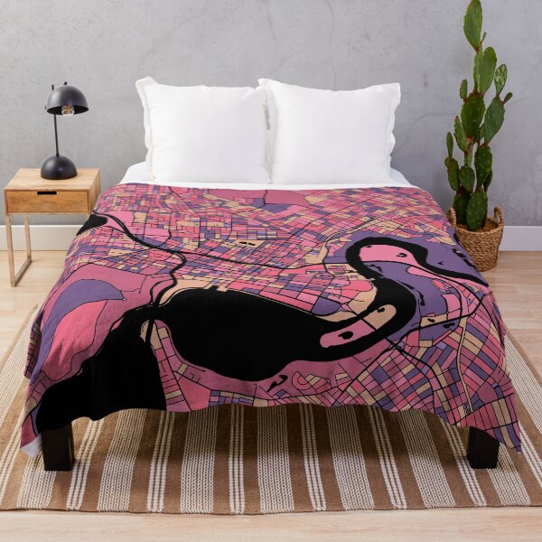 Item preview, Perth Map Pattern in Purple & Pink designed and sold by PatternMaps.